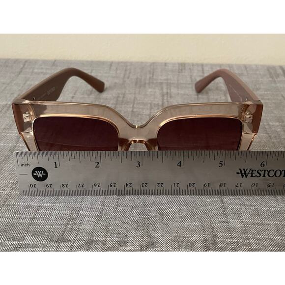 New Kurt Geiger London Womens Crystal Tan/Brown Gradient Square Sunglasses - Picture 12 of 15